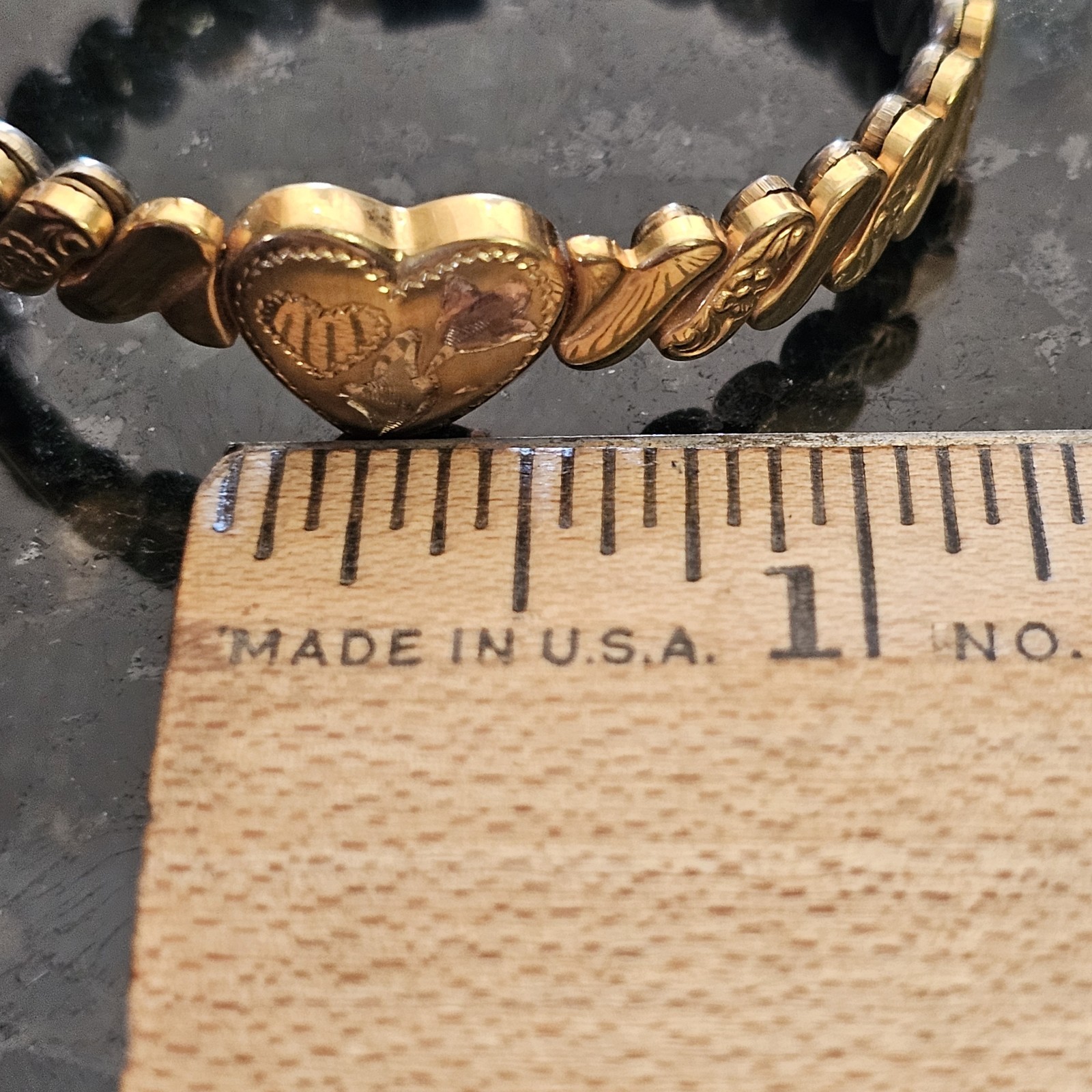 Bellavance &Sons Childs Expansion Heart Bracelet Gold Filled 1/20th 12k Vintage