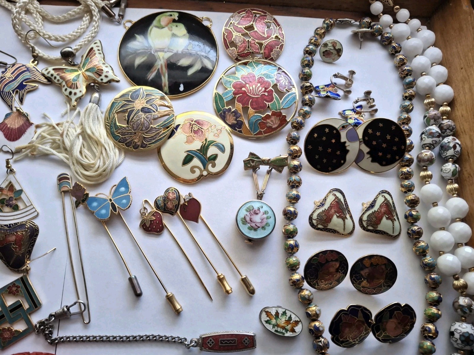 Vintage Cloisonne Jewelry 44 Mixed Jewelry Earrings Necklaces Braclets & More