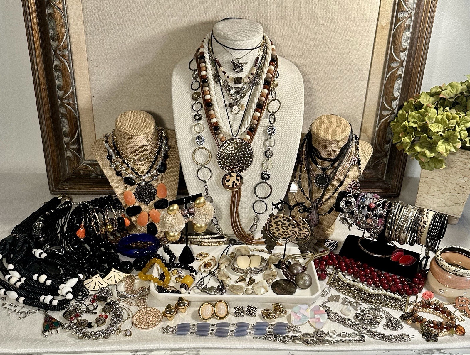 Boho Jewelry Lot 100 Pc. All Wearable Vintage And Modern
