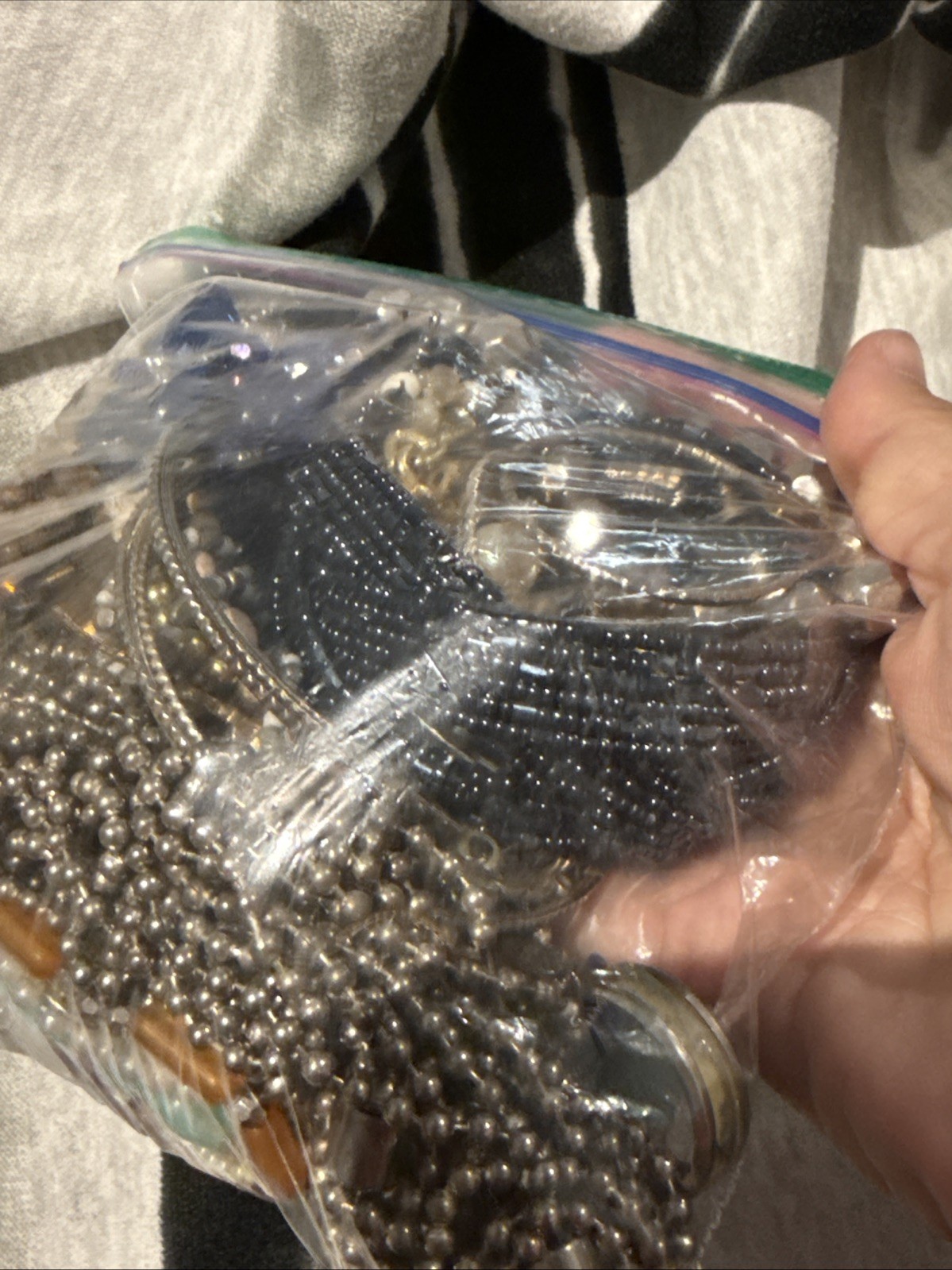 Junk Broken Costume Jewelry For Craft, Repair, Repurpose 2 Ziploc Bags