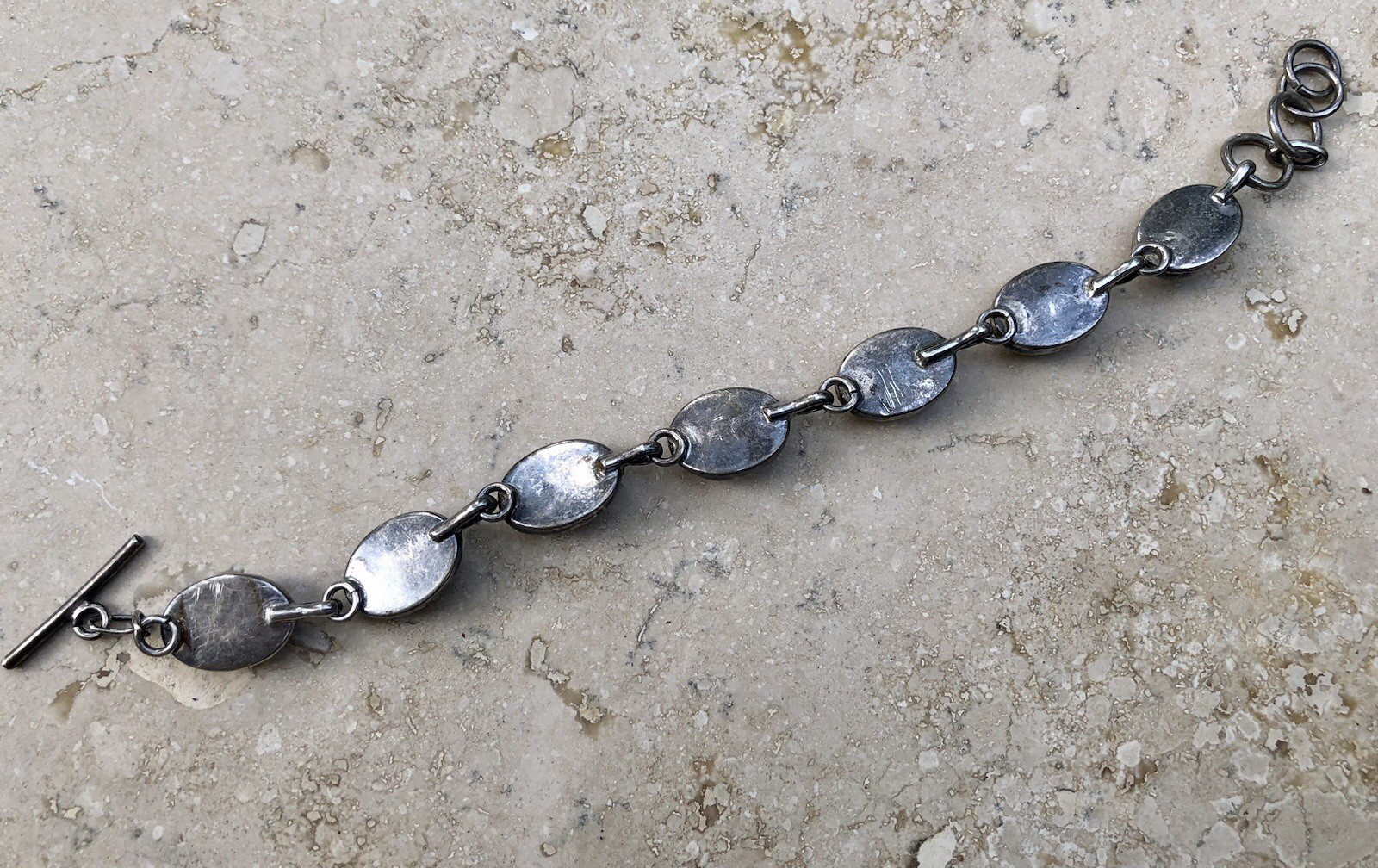 🐯🖤 ✨VINTAGE STERLING SILVER TIGER’S EYE OBSIDIAN Toggle Bracelet Set LOT ✨🖤🐯