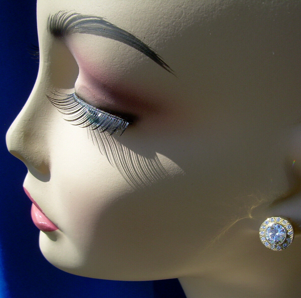 Original EARTH MINED DIAMOND Deco Bezel set Halo Studs Earrings SOLID 18K GOLD