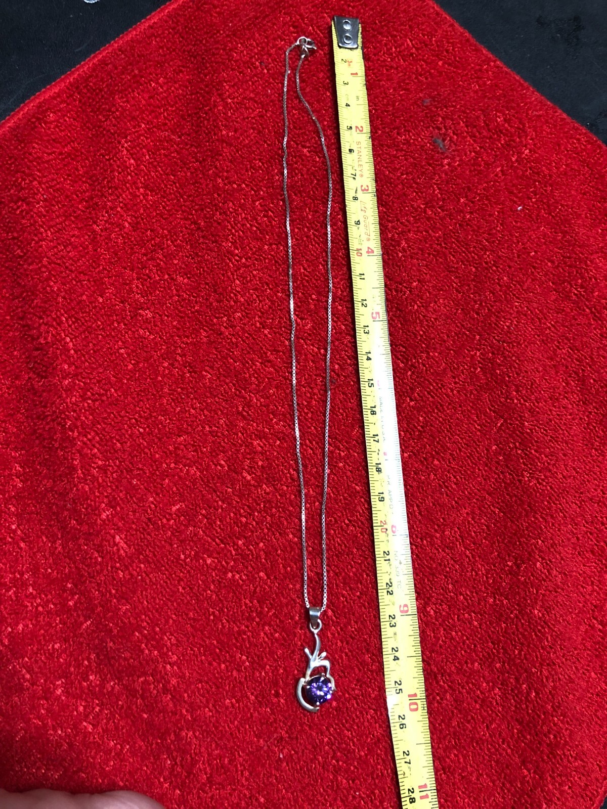 EASTER SPECIAL Vintage Sterling Silver Necklace w/Unknown Multi-Faceted Stone 5g