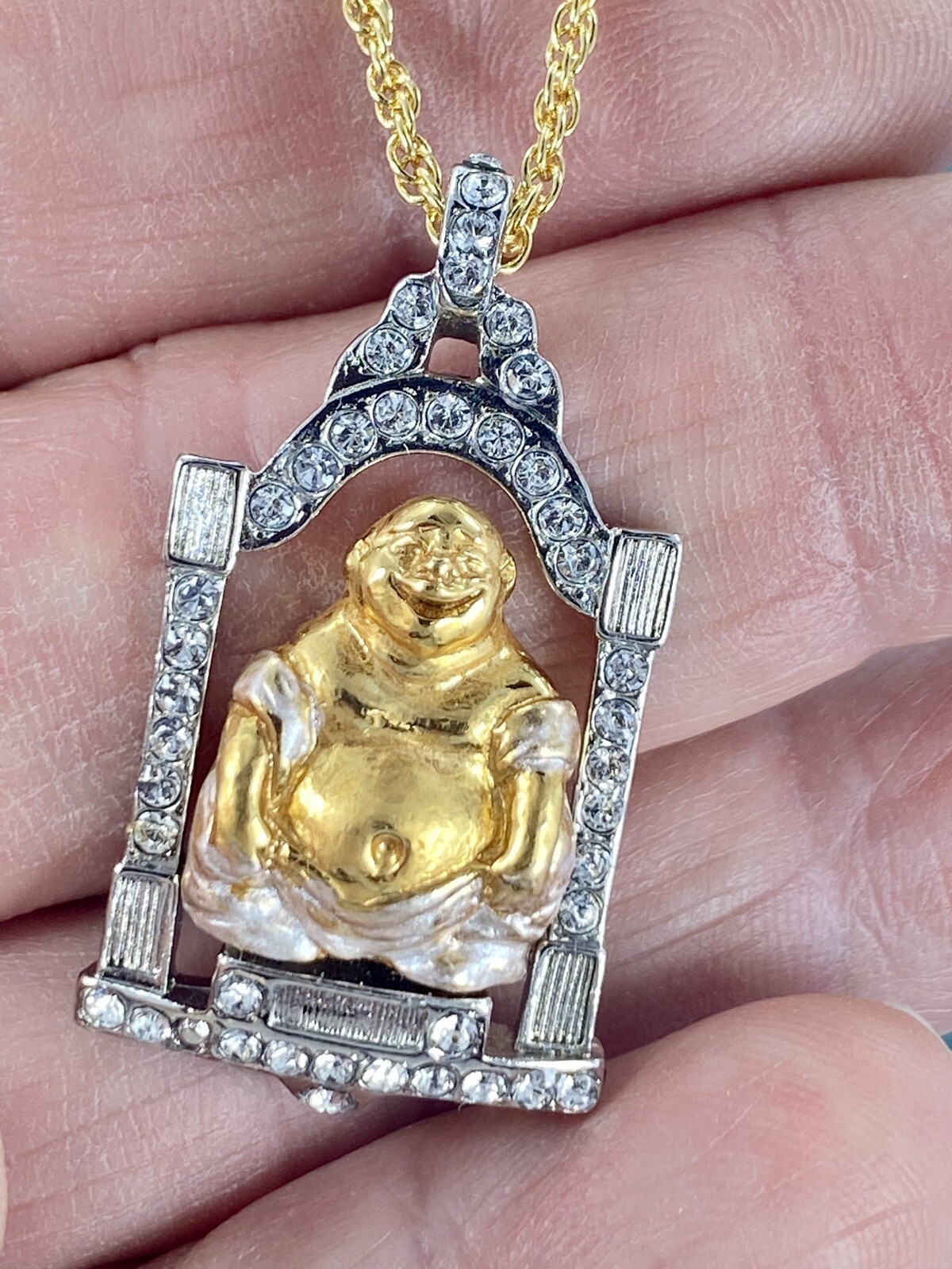 I Am Edgar Berebi My Vintage Golden Laughing Buddha Pendant Never Worn