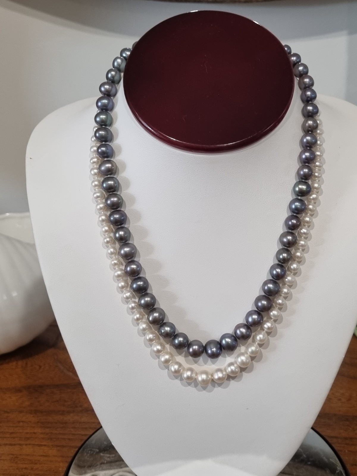 Vintage 14k White Gold Peacock Pearl & Sterling Silver Pearl Necklaces See Video