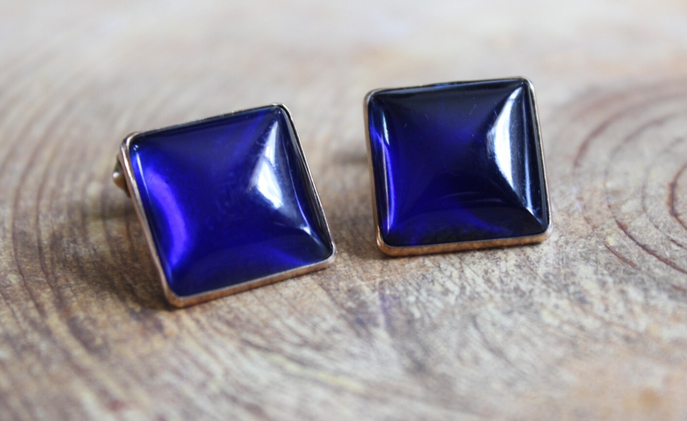 Swank Blue & 1/40 10K Gold Cufflinks RGP