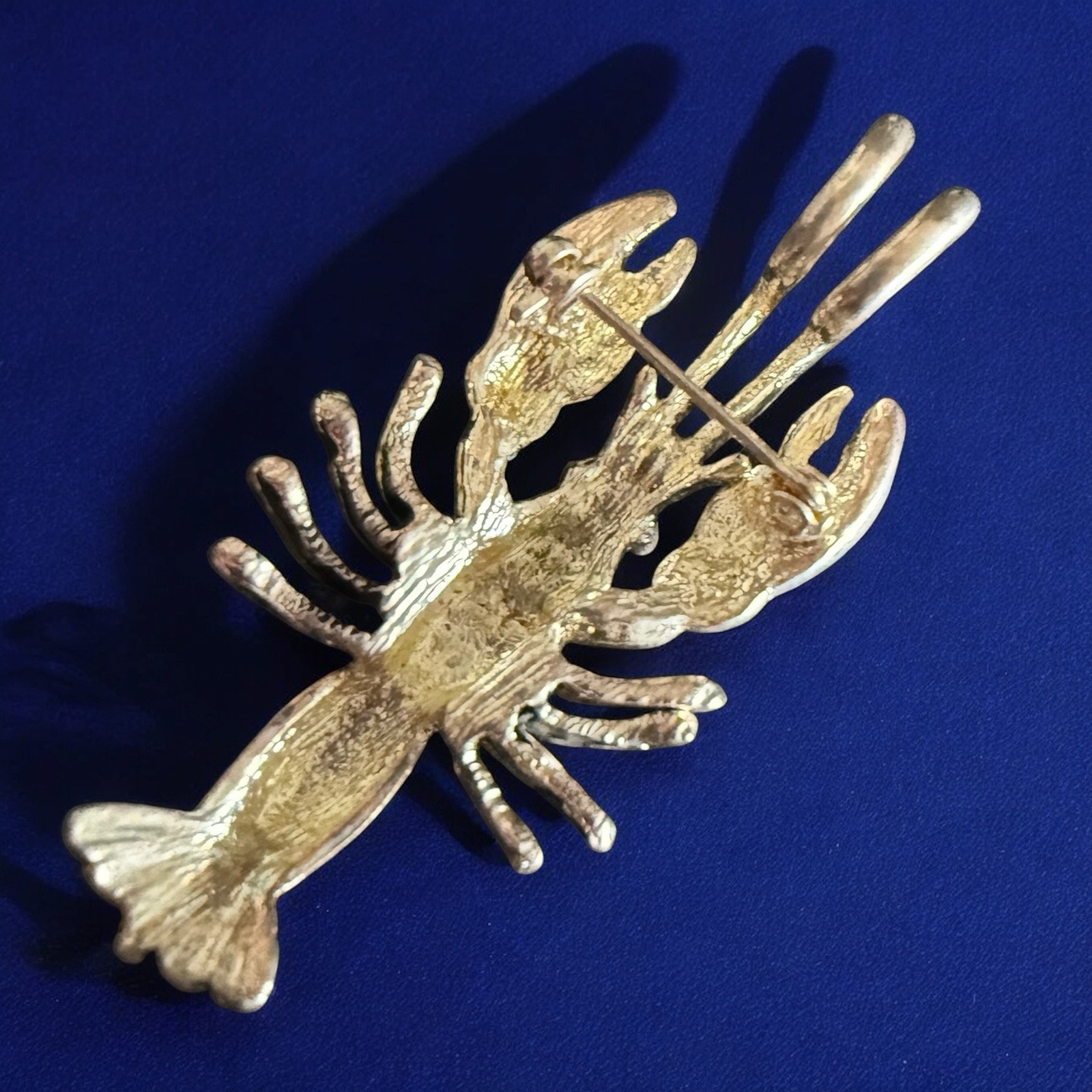 Silver Tone Lobster Brooch Pendant Vintage Nautical Sea Life Jewelry