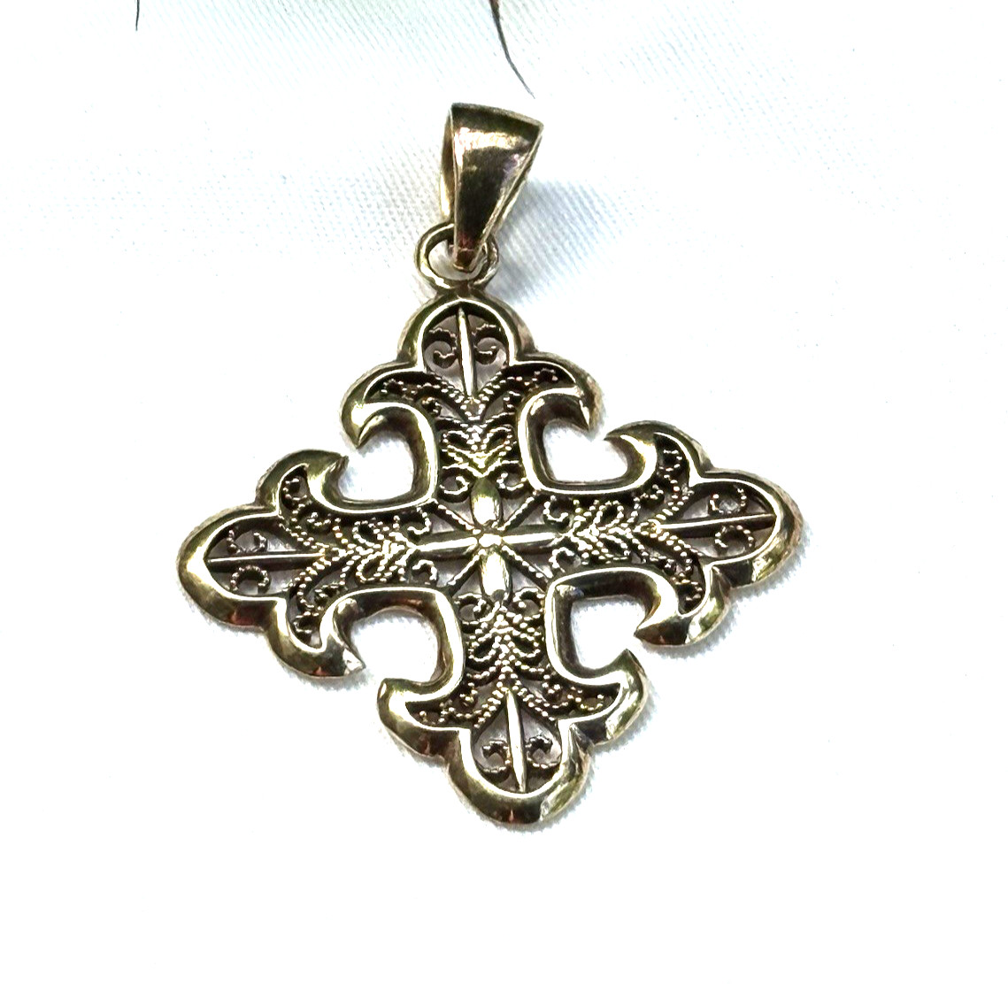Vintage cross pendant 925 Sterling silver Italy
