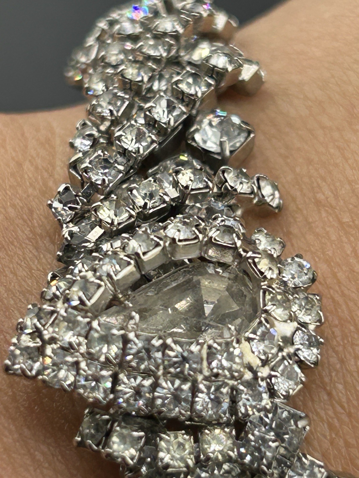 Kramer NY Rhinestones And Teardrop Center Necklace