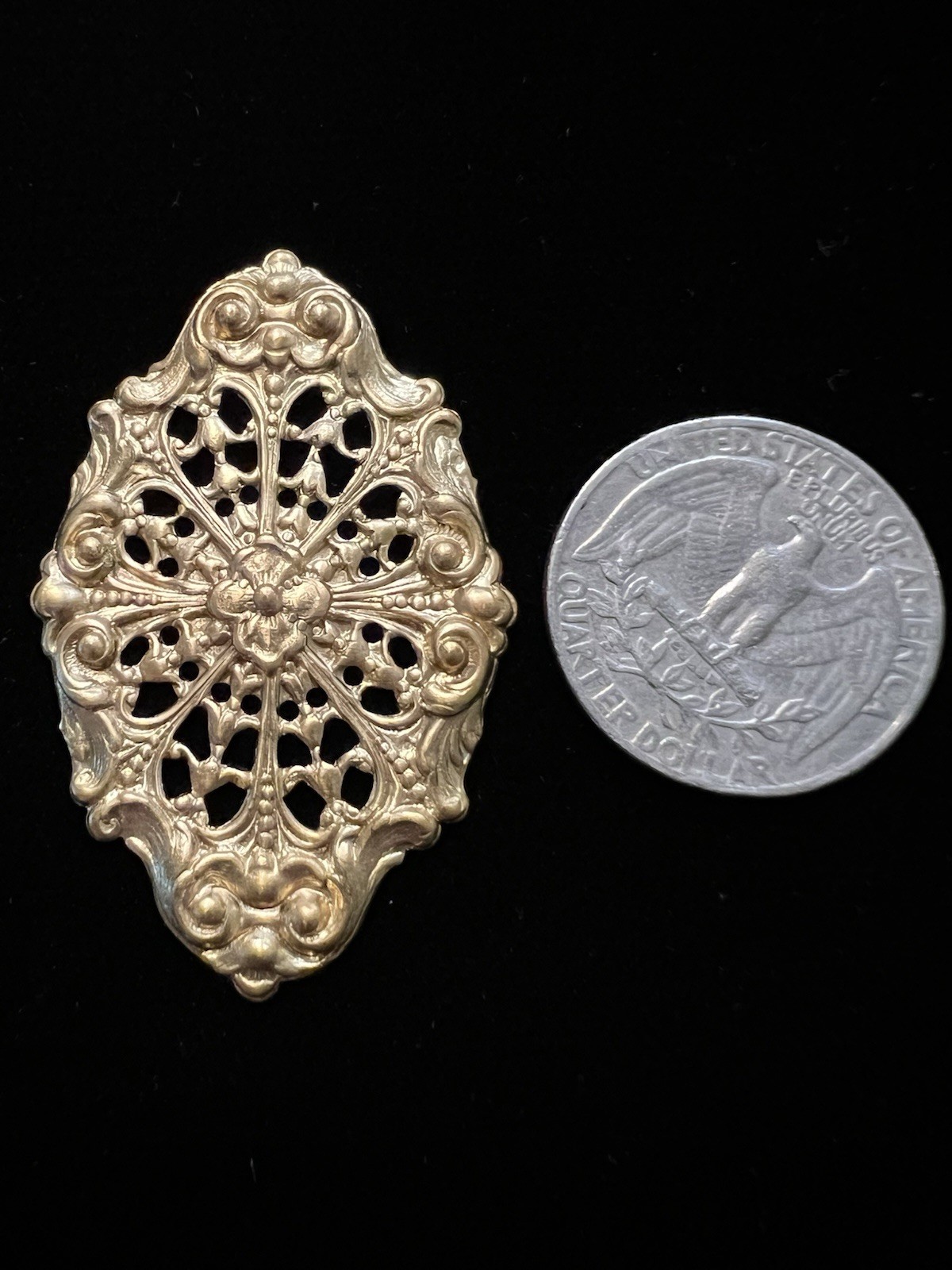 Large Vintage Brass Stamping Ornate/Victorian beauty from famous RI manufacturer