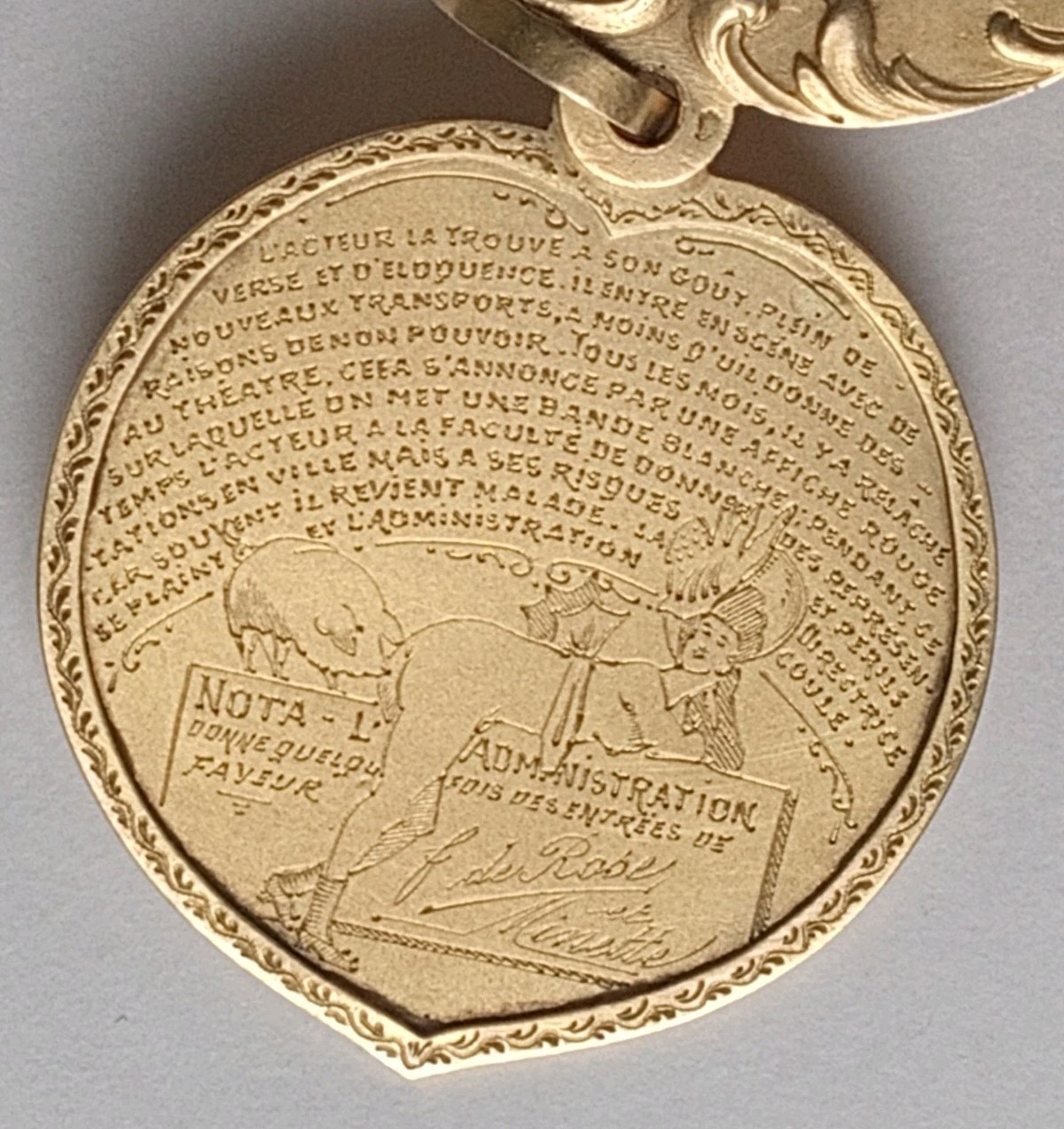 Erotic French 18K Gold Paris Theater Actor Rabbits Pig & Woman “A Night Of Love”