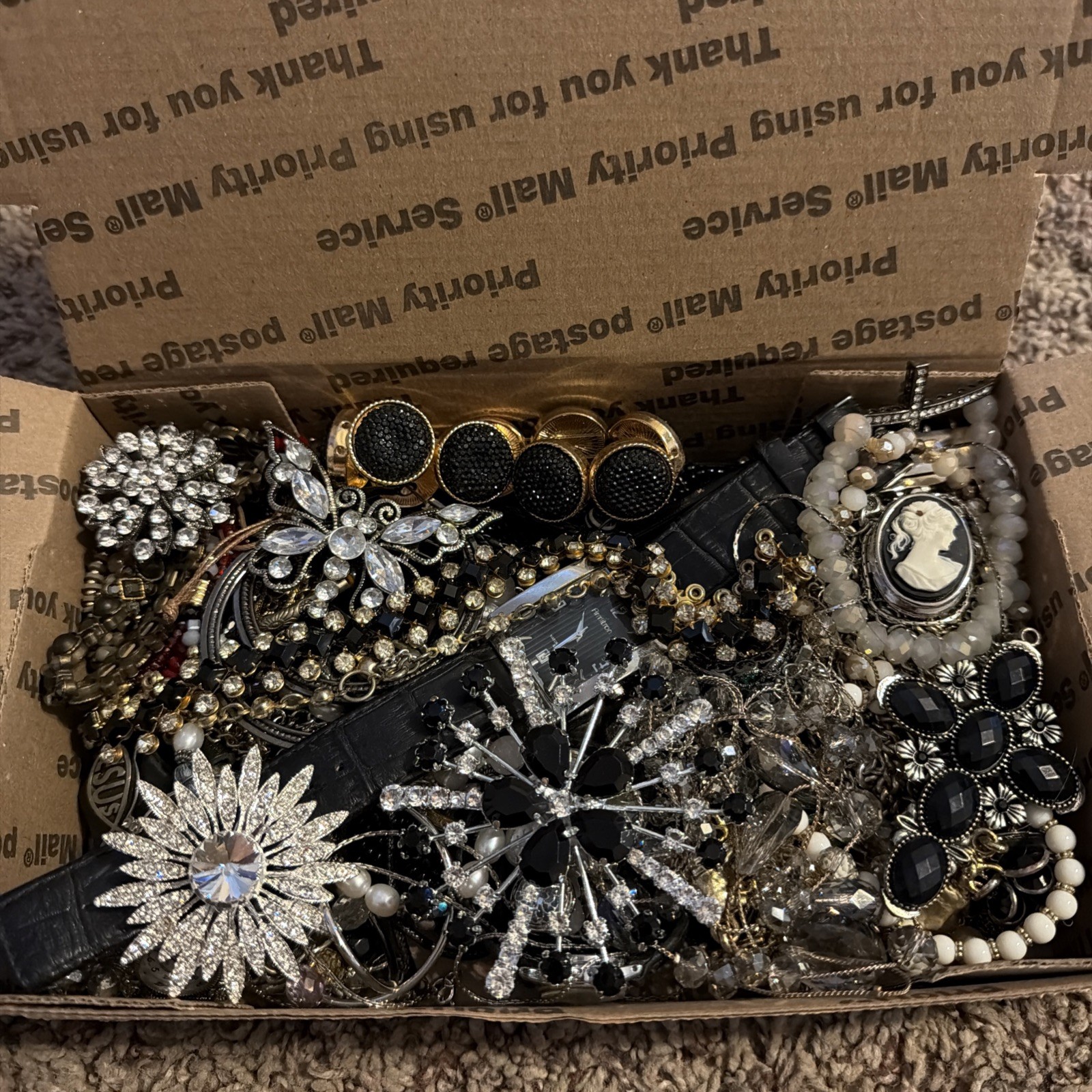 Vintage to Now Jewelry Lot, All Wearable Untested. No Broken. Box B1