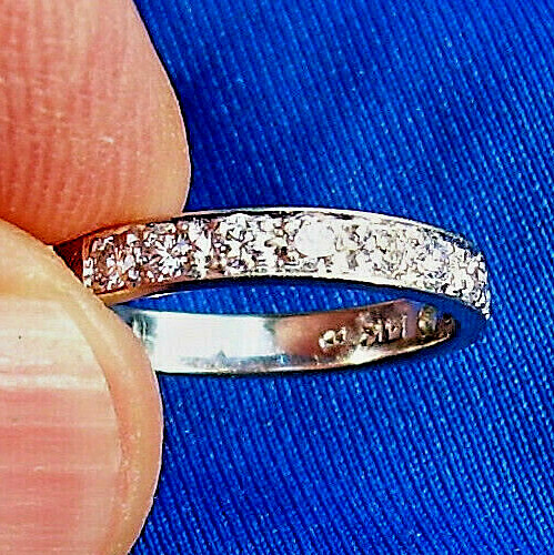 Original EARTH MINED DIAMOND Deco Wedding Band Vintage 14K GOLD Anniversary Ring