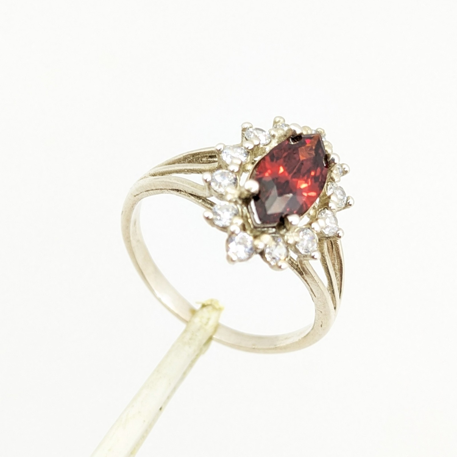 Vintage Luxury RING Silver 925 with Big Bright Stone -size: 7.5US (17.5mm) | #4