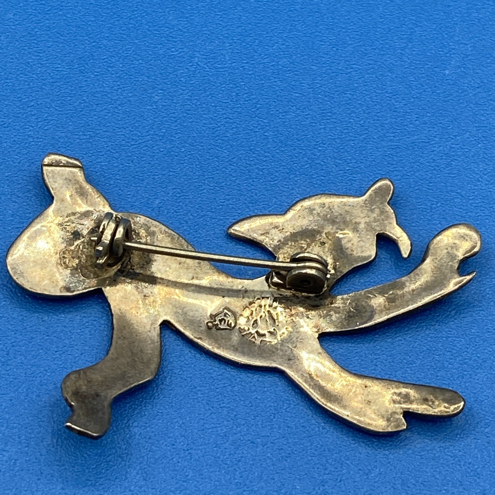 Taxco PIN Brooch vintage unknown creature Abalone unreadable mark