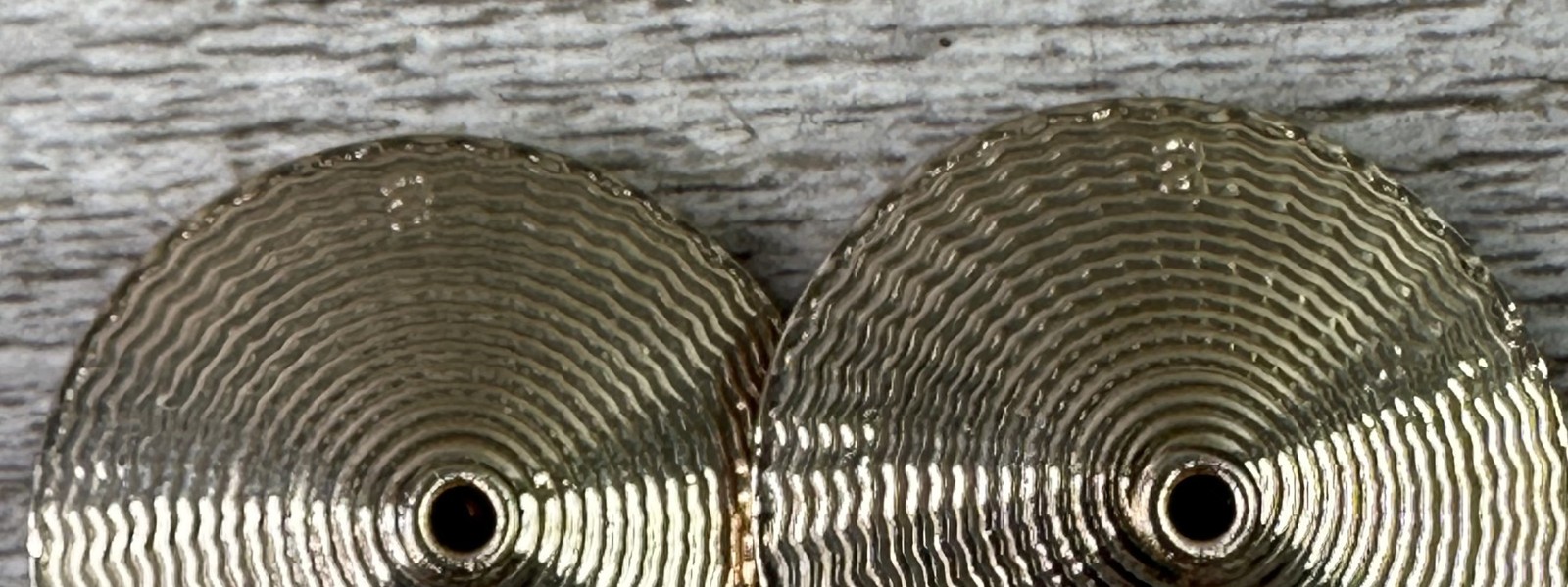 Vintage Gold Tone Screw Back Dangle Drop Earrings Textured Disk Costume Jewelry