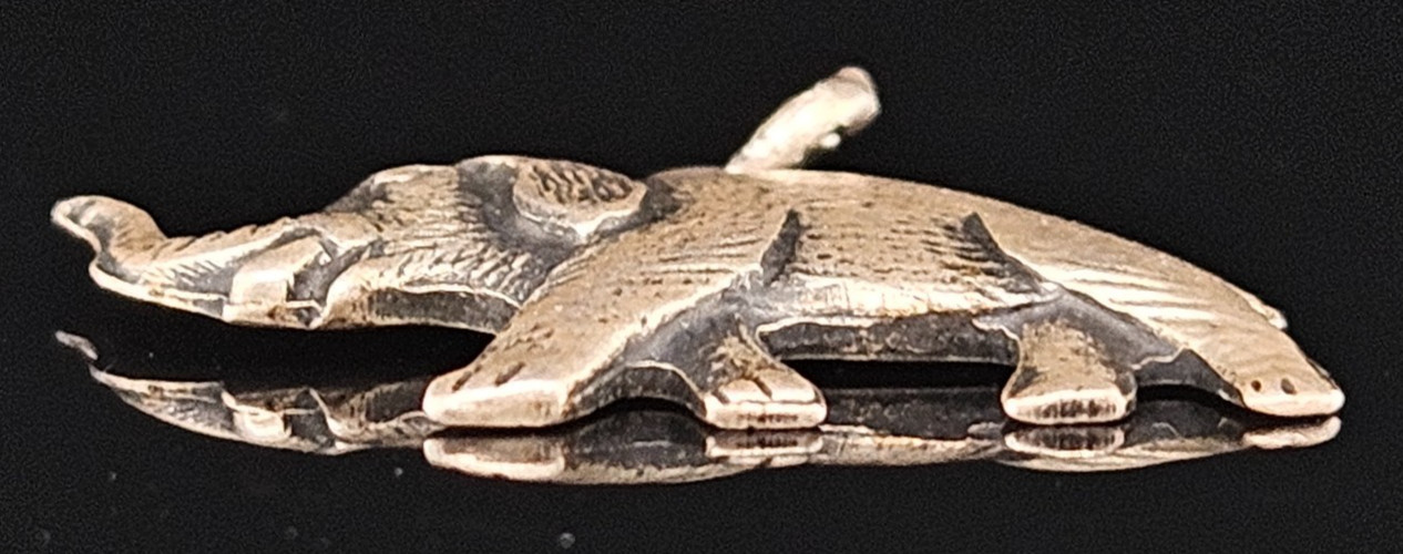 Sterling Silver TRUNKS UP LUCKY ELEPHANT Charm Pendant Luck Vintage