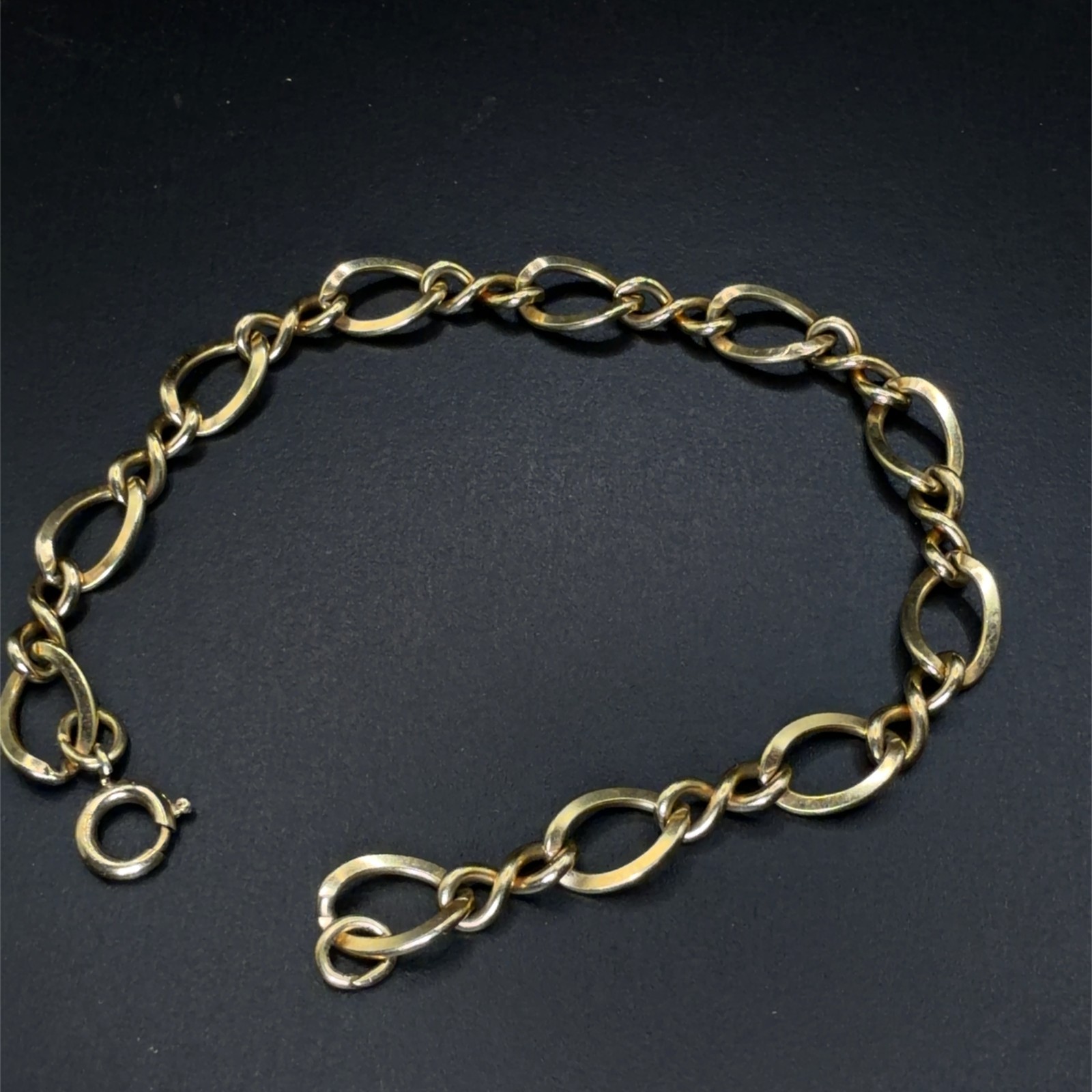 Vintage 12K Gold Filled Open Oval Link Bracelet, 6.5 Grams