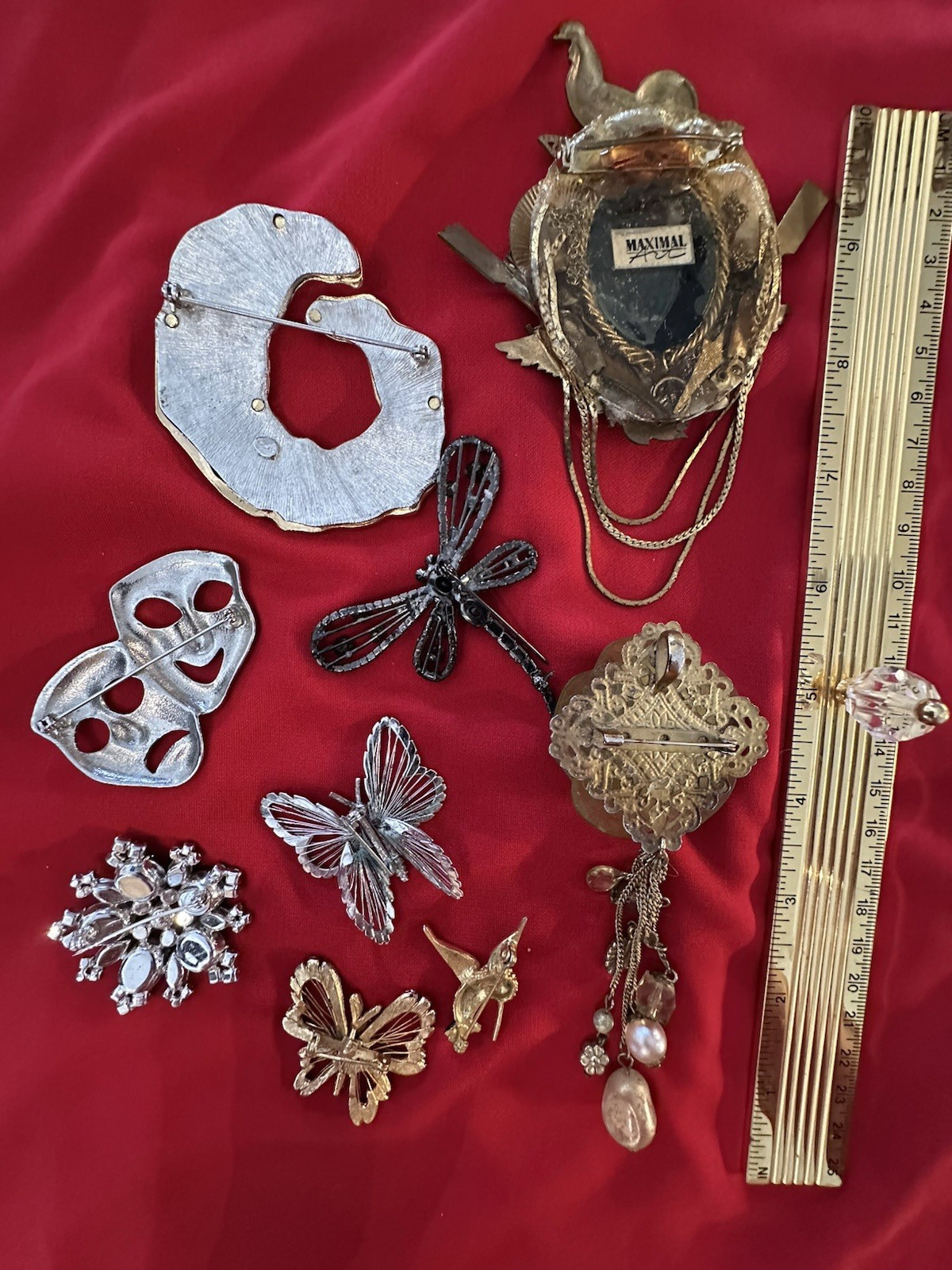 Vintage mixed Lot 10pc Brooch Pin Pendant, Maximal Art, ParkLane.