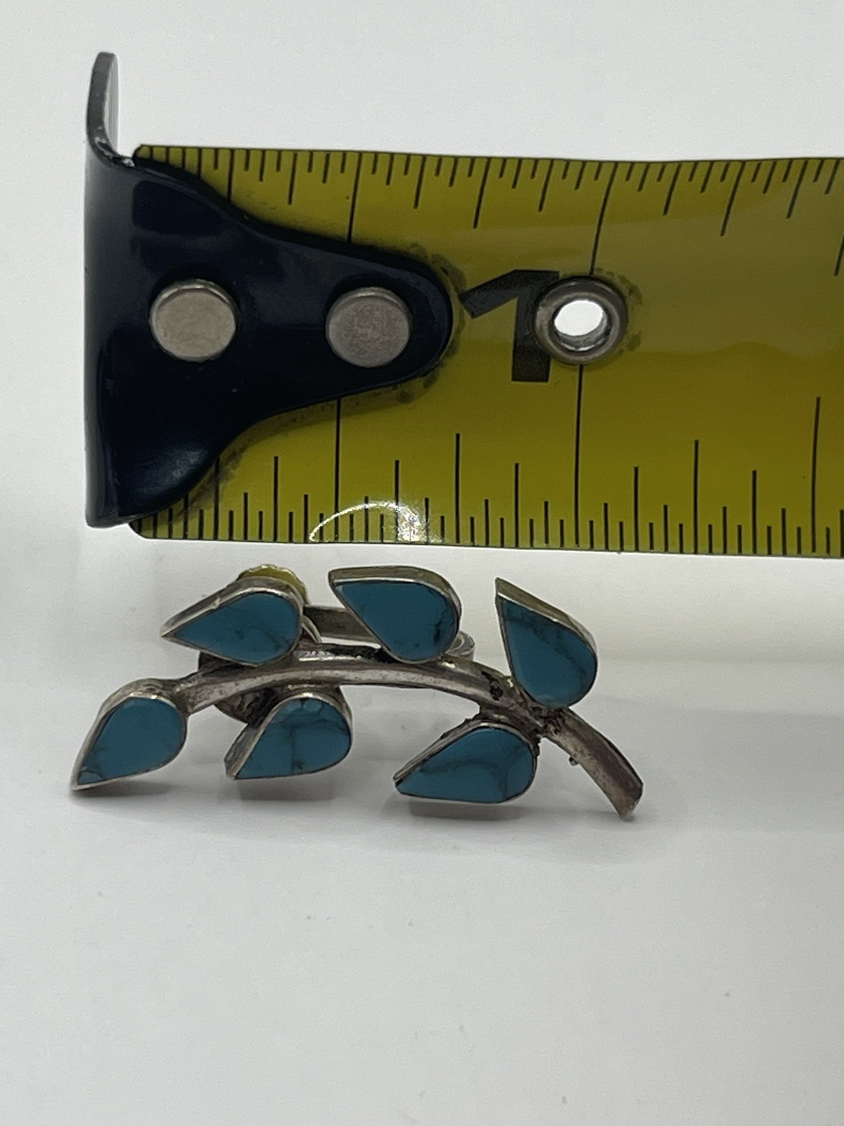 Vintage Alpaca Mexico Turquoise Screw Back Clip On Earrings