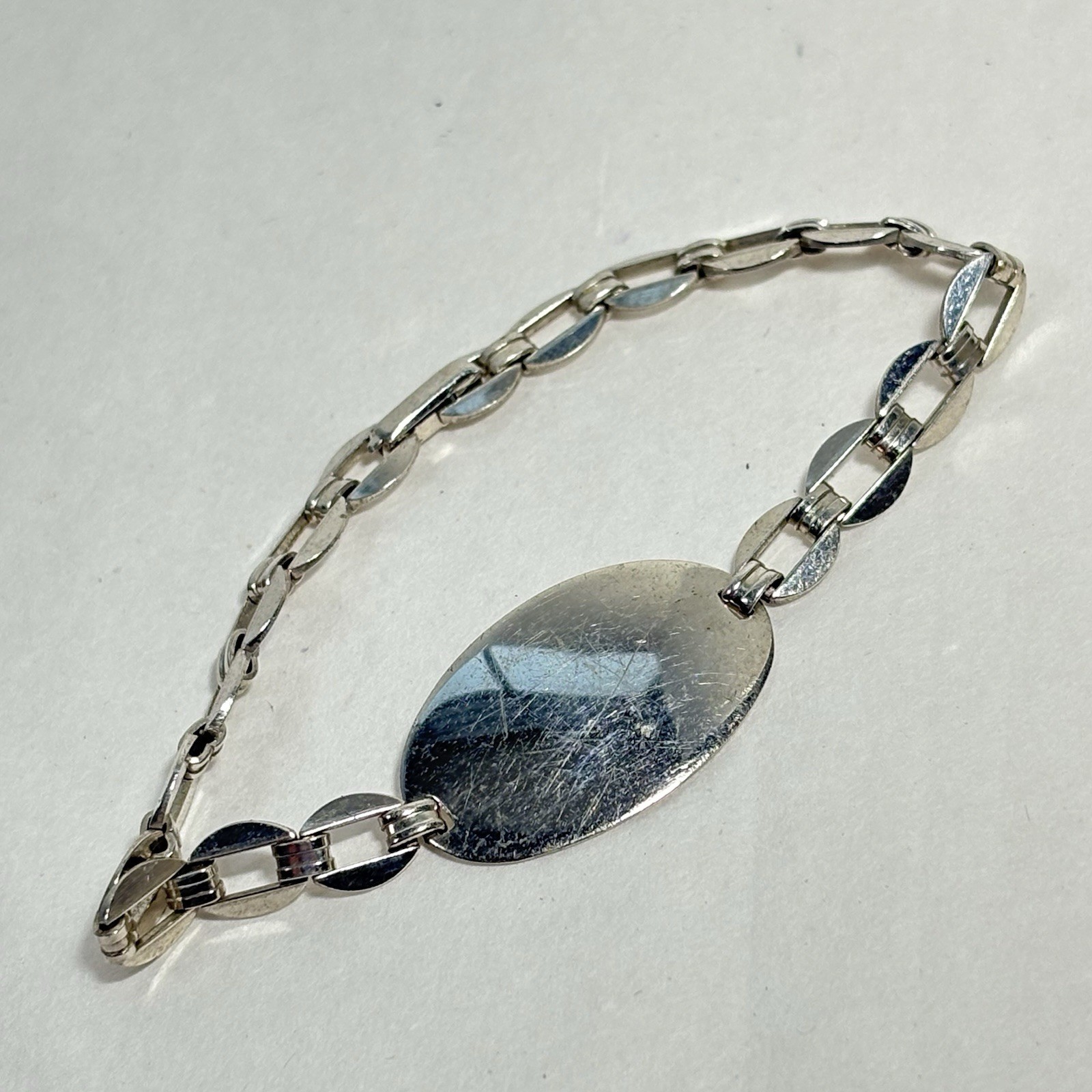 Vintage Signed FCC Sterling ID Bracelet Engravable 7″