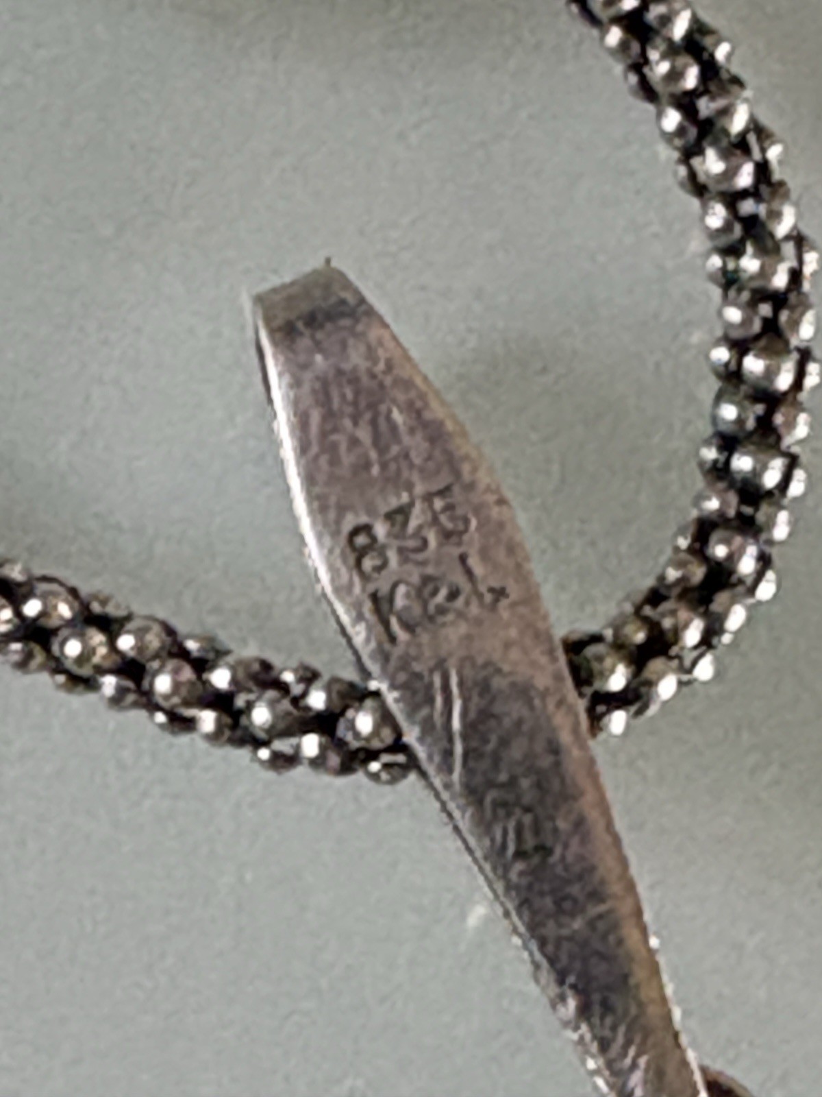 VTG K&L Kordes Lichtenfels Pendant Modernist 835 Silver Blue Topaz Necklace 9.4g