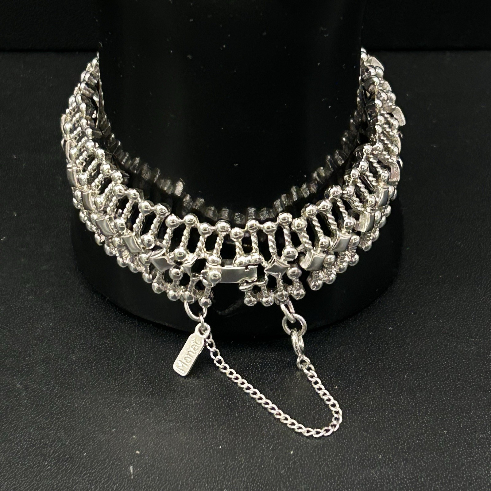 Vintage Monet Atomic Burst Bracelet, Silver Tone