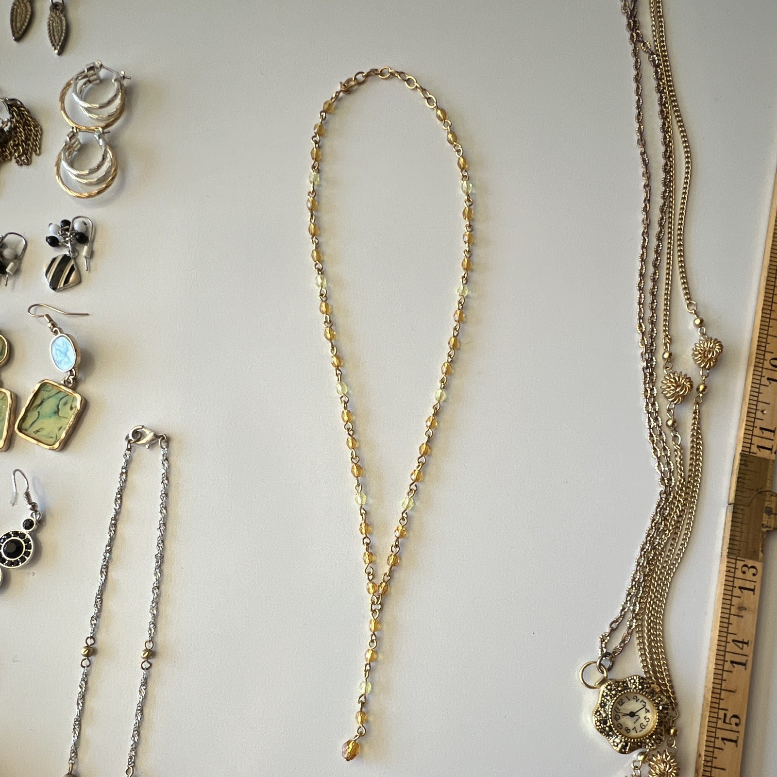 VTG and Modern 16 Piece Costume Jewelry Lot Variety Materials