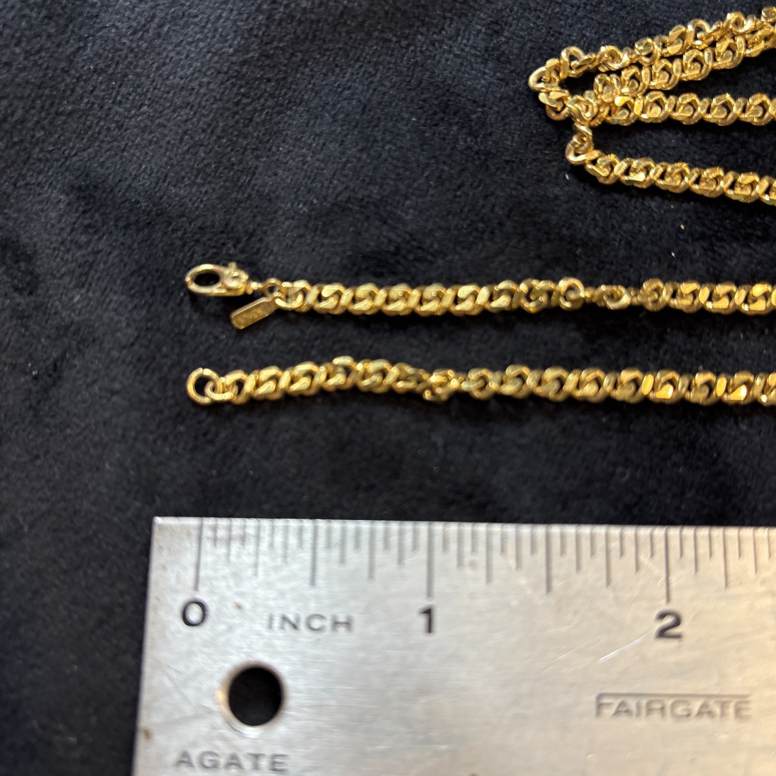 Monet Gold Tone Chain 35” Necklace Signed Very Good Used Free Ship