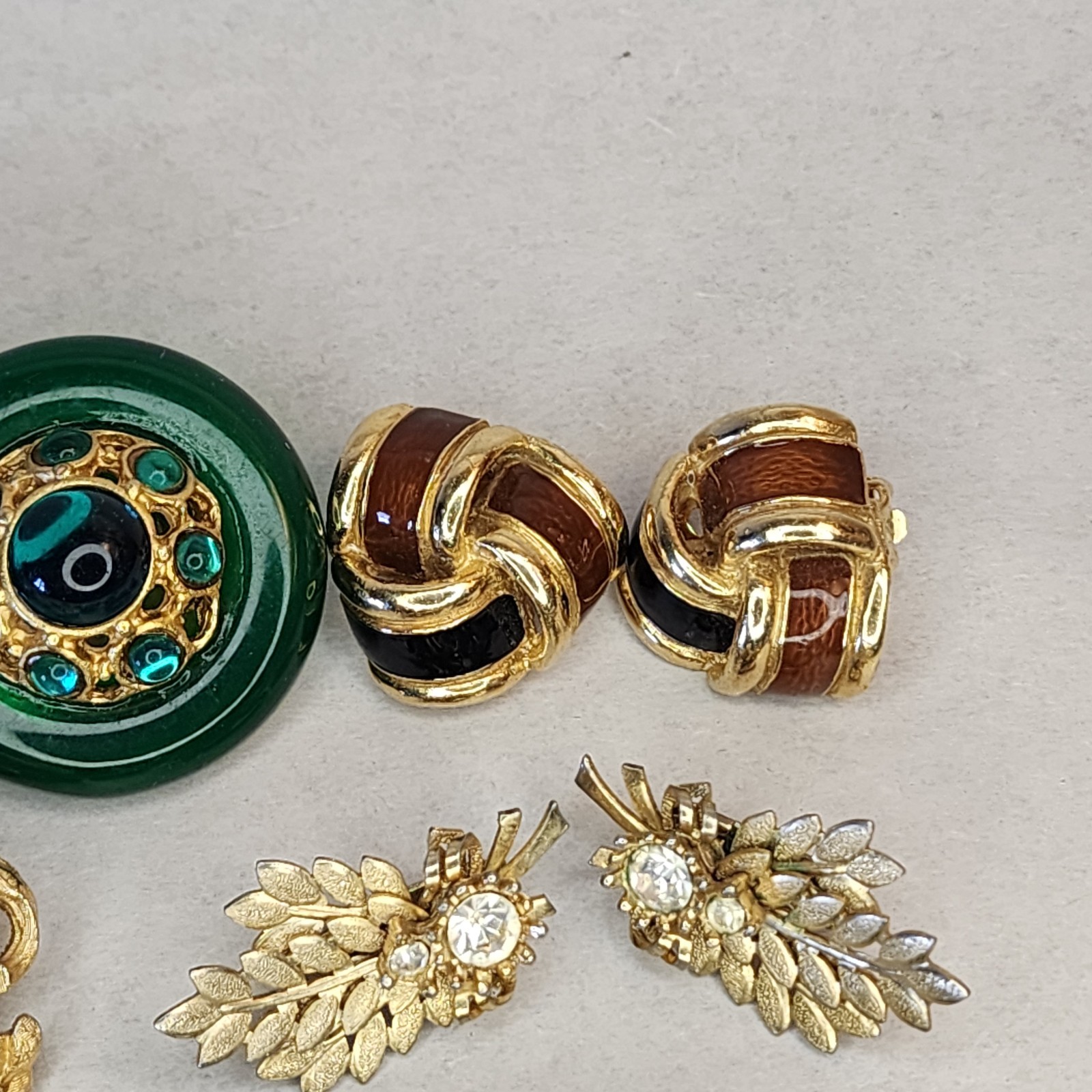 Lot 8 Pair Vintage Clip Earrings All Signed / Marked