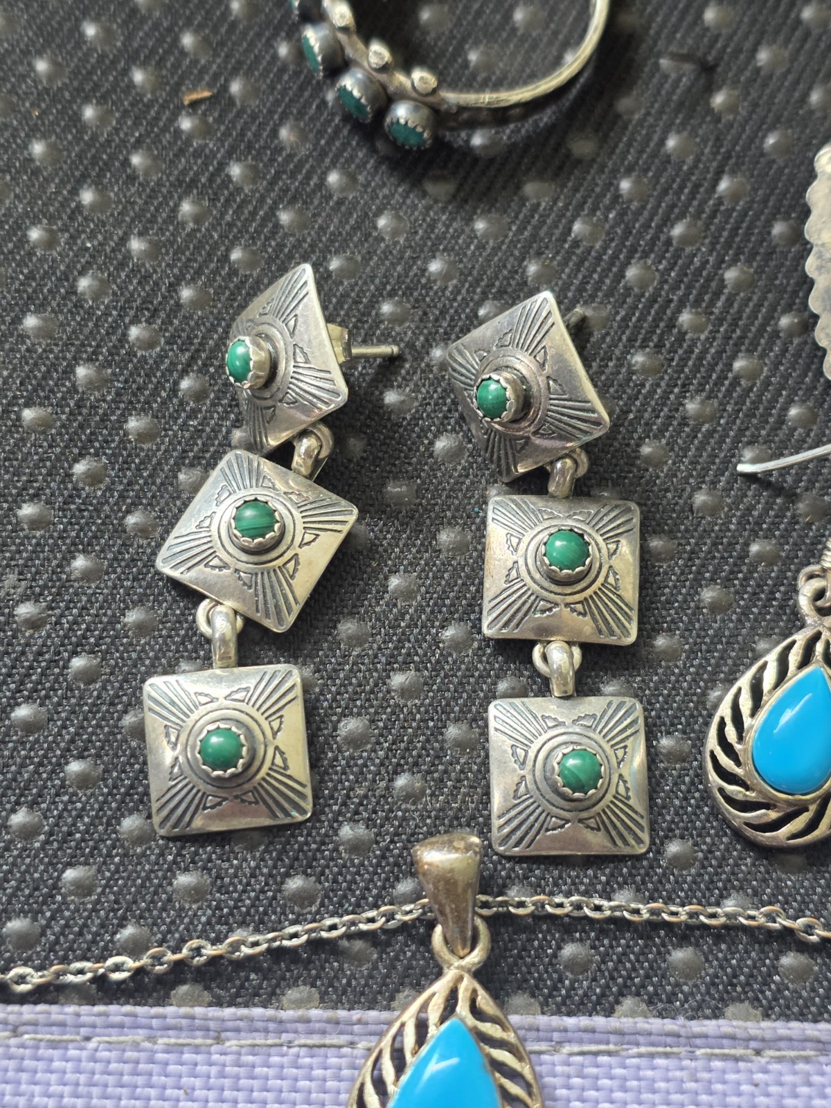 Vintage Sterling Silver Native American Style Jewelry Lot 4 Scrap Or Wear D3