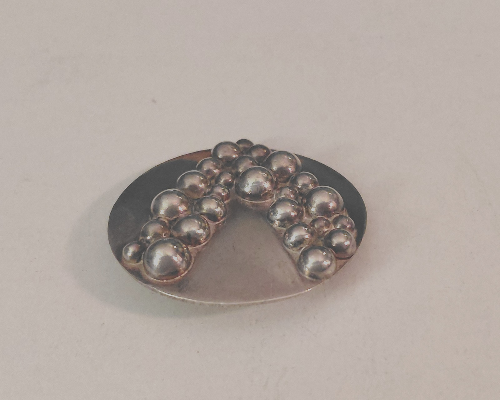 Carsi 925 Sterling Modernist Round Bubble Pin Mexico TC-57 Vintage 1 5/8″ Dia