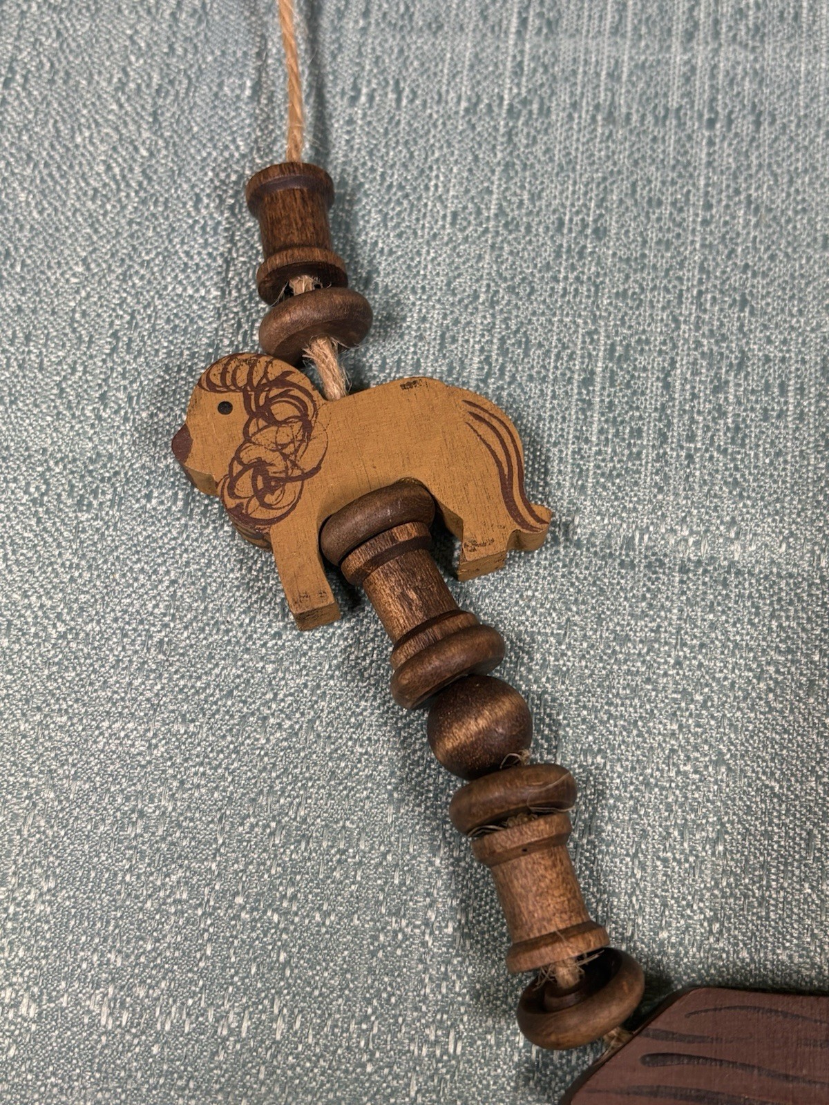 Vintage 1990 Noahs Ark Wooden Handmade Necklace Village Collectibles Teachers