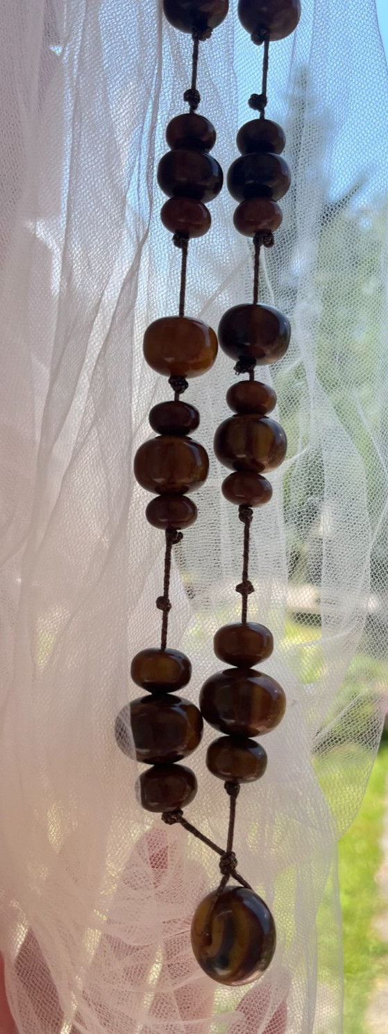 Vintage Butterscotch Egg Yolk Amber Bakelite Tortoise Shell Imitation Bead Neckl