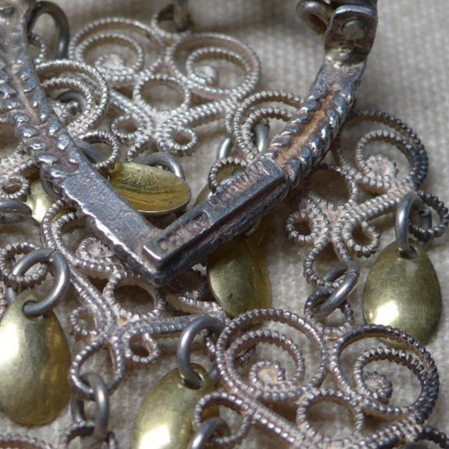 Vintage Sterling Traditional Norwegian Solje Brooch with Crown 2.75″