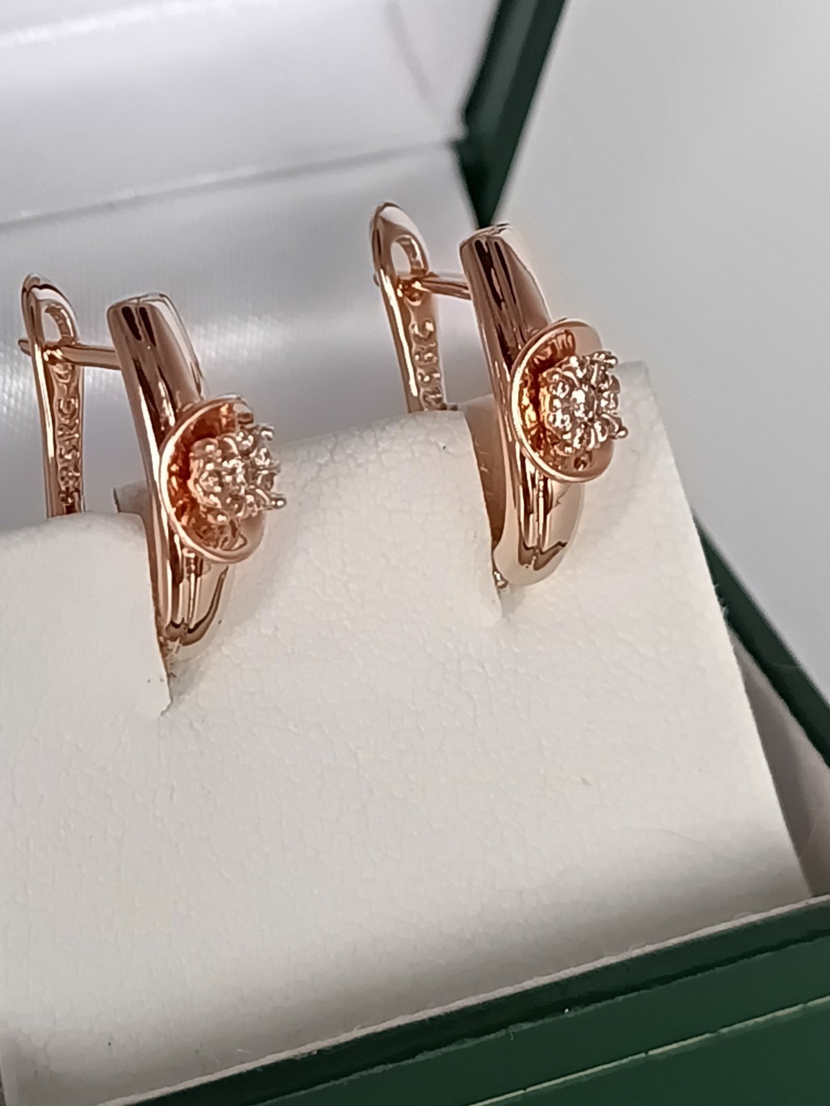 Vintage 1990-s 14 Ct Rolled Gold Zircons Earrings-Hallmarked 585 RG
