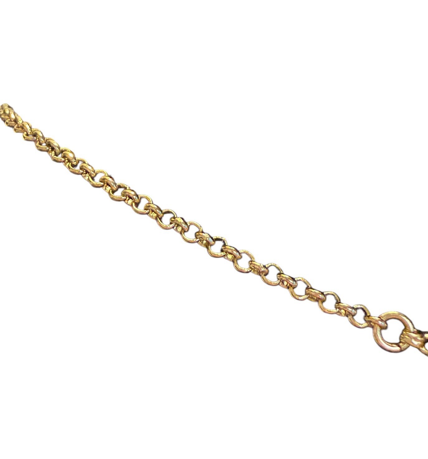 Vintage Trifari Signed Gold Tone 18” Chain Necklace Faux Perales & Rhinestones