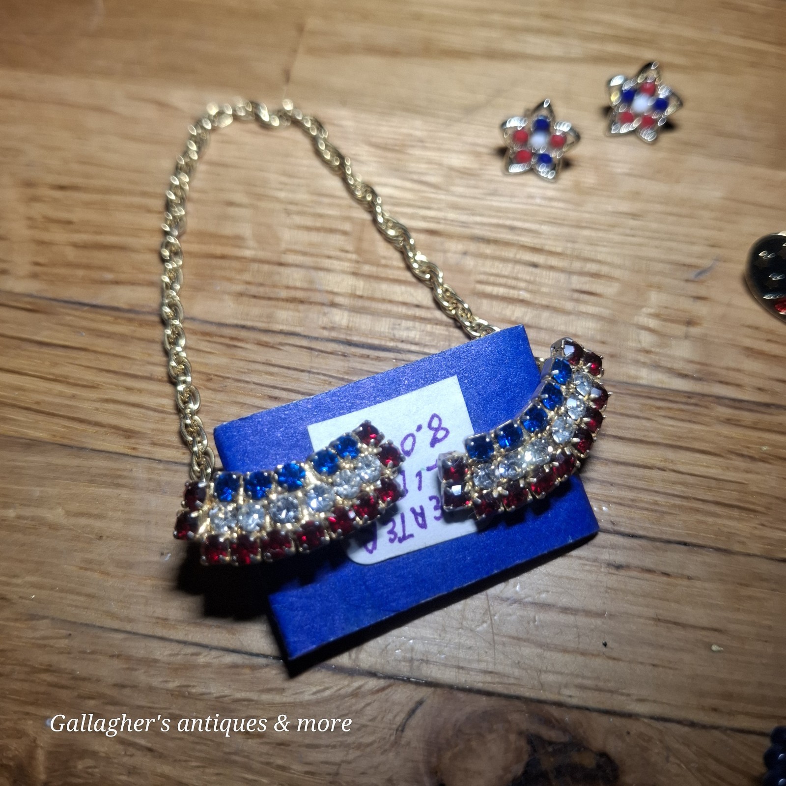 Vintage RED WHITE BLUE American Flag Jewelry Lot Patriotic USA 4th Of July 140