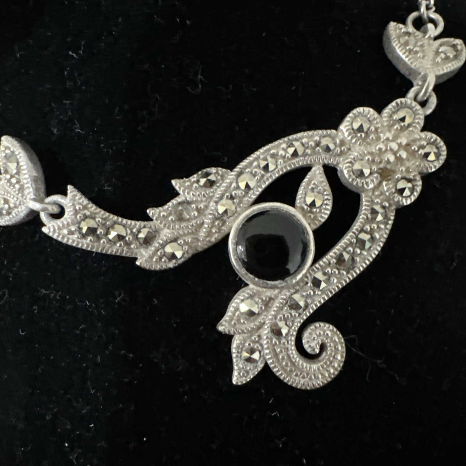 Antique Vintage 925 Sterling Silver Necklace and Earrings set. Statement