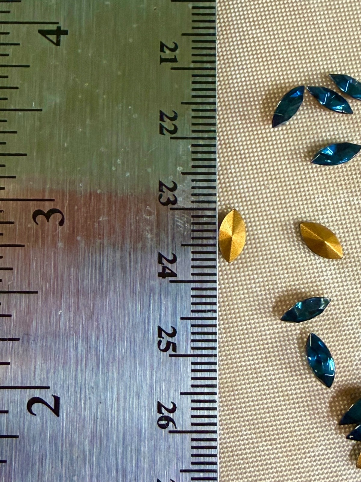 Lot of 55 Vintage Montana Blue Marquise Navette Glass Rhinestones Pointed Back N