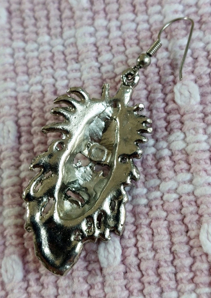 Vintage Iron Maiden’s Eddie Single Silvertoned Dangle Pierced Earring