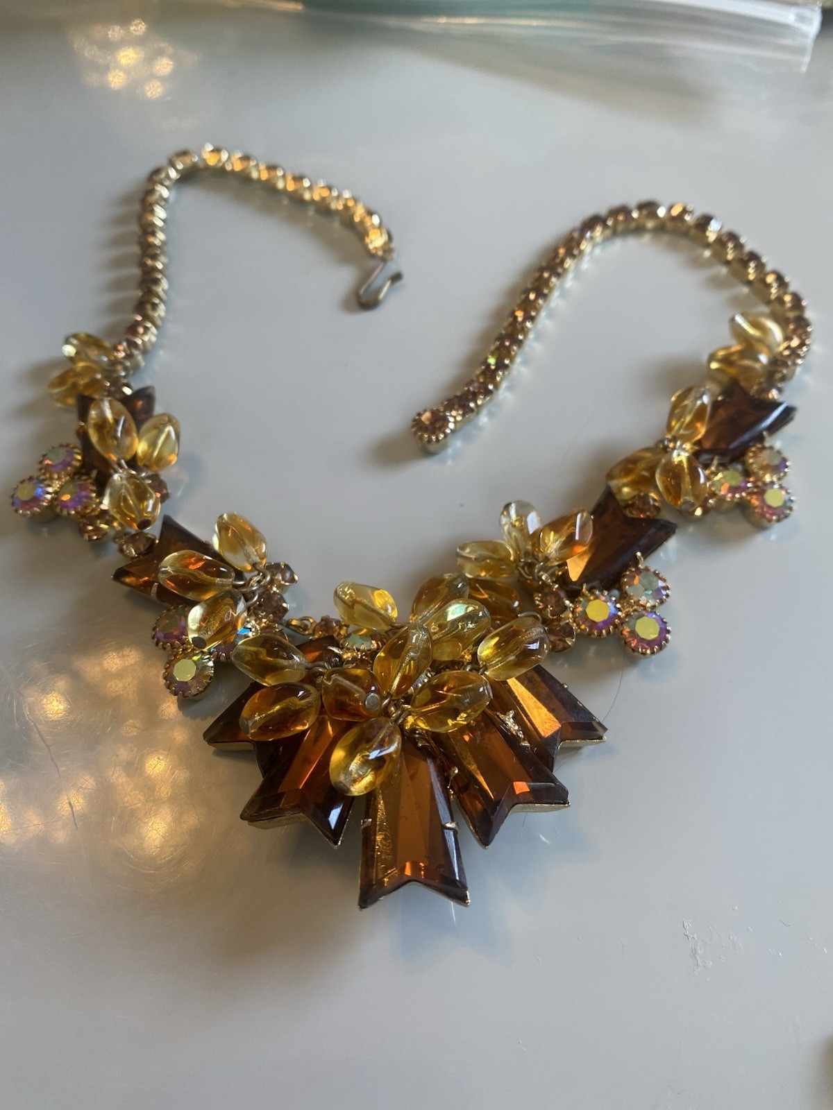 Vtg Juliana Arrow Head Dangle Bead Rhinestone Necklace Bracelet Earring Set Paru