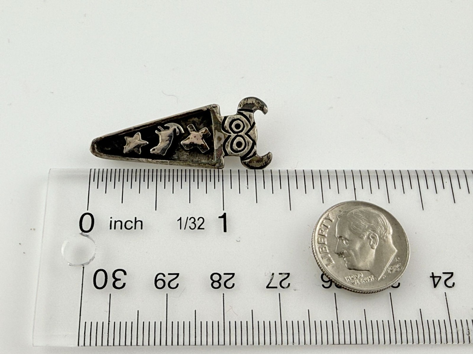 Vintage Signed Creature Kritters Sterling Silver Totem Design Pin Brooch 4.7g