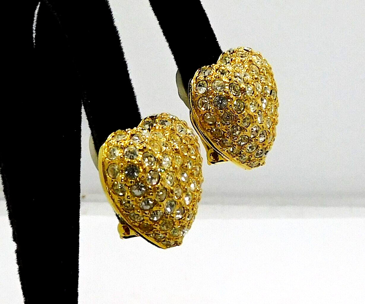 Joan Rivers Crystal Pave Sliding Ball Pendant Necklace and Heart Clip Earrings