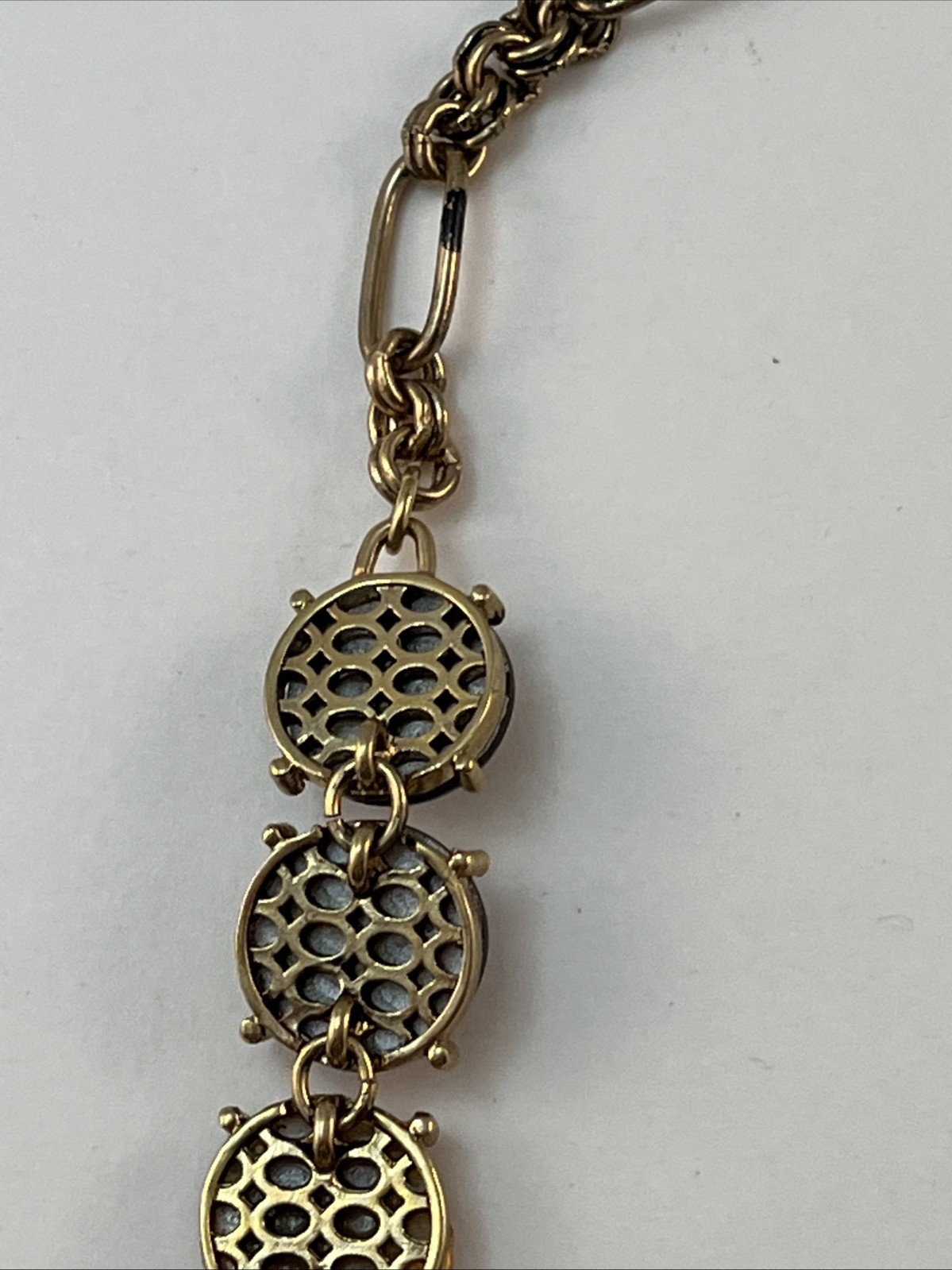 MONET Gold Tone Golden Brown Adjustable 17″-19″ Necklace READ