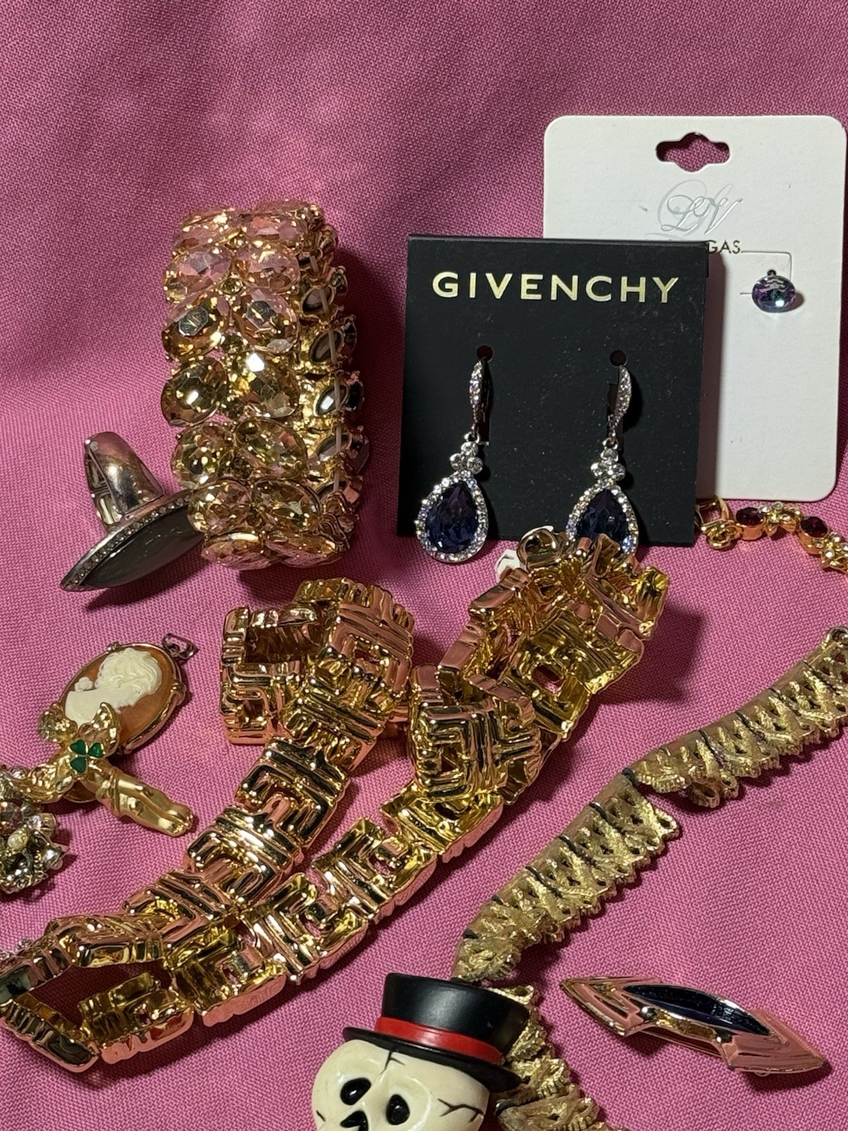 Costume Jewelry Lot VTG Rhinestone Set Givenchy Whiting & Davis Solid Perfume