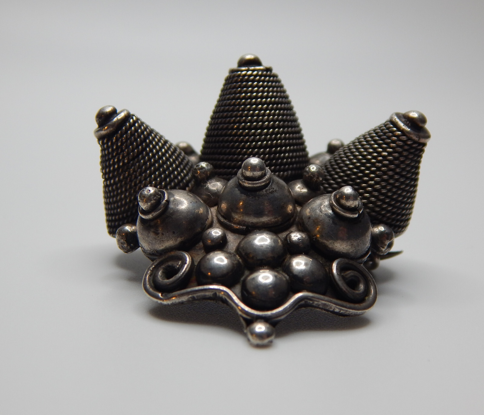 Art Deco African Sterling Silver Brooch-Pendant, Signed B.N.A., Depose