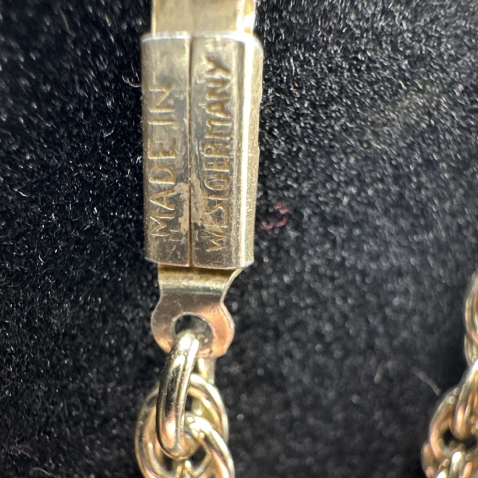 Vintage Rope Chain Necklace long Gold Tone Barrel Clasp West Germany No Stone