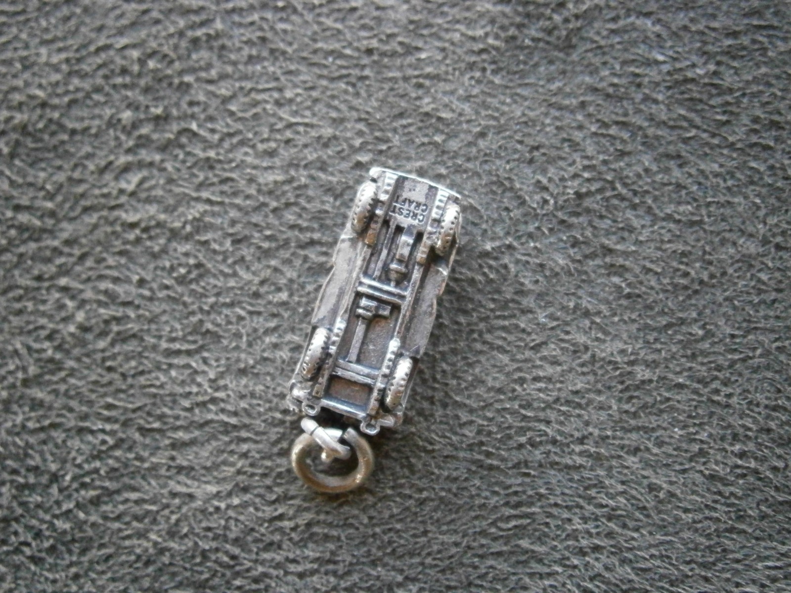 Crest Craft WWII Willys Jeep Vintage Silvertone Charm Pendant 3.1g