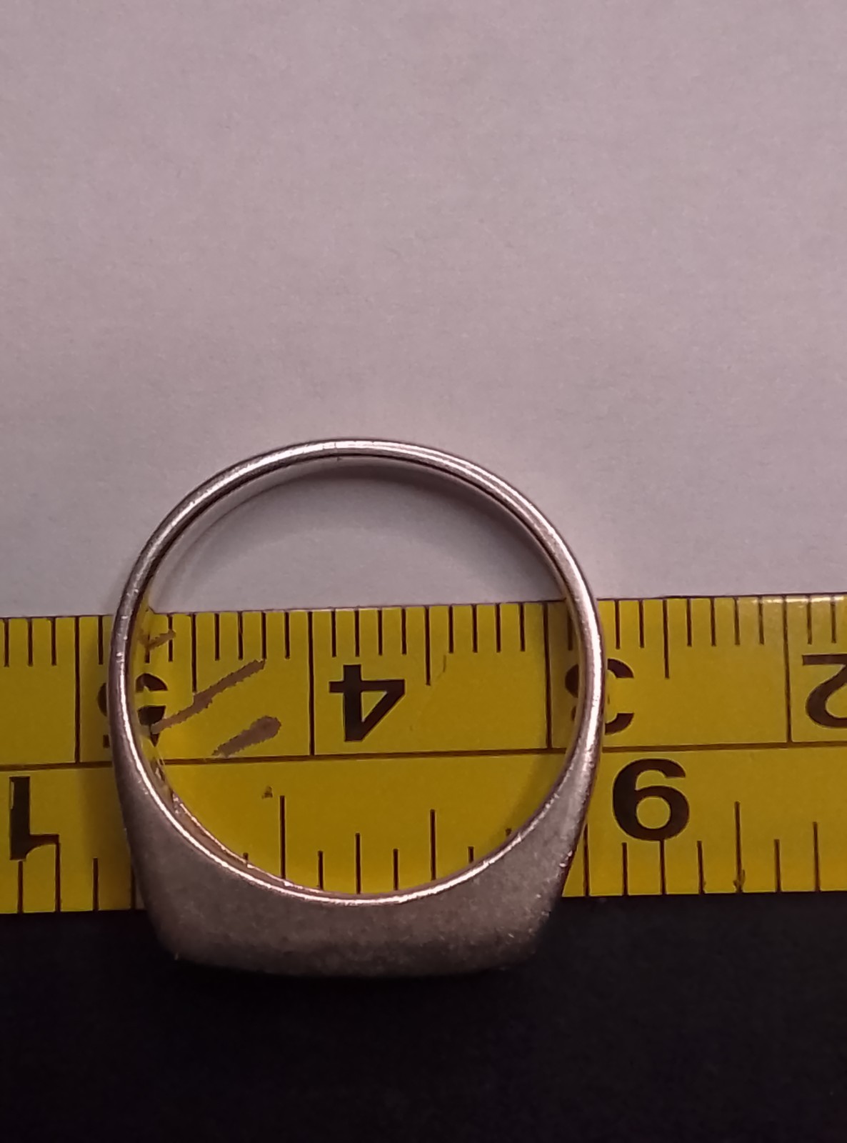 Vintage 925 Sterling Silver Peace Ring Cross Signet Band Sz 7.75 Boho Religious
